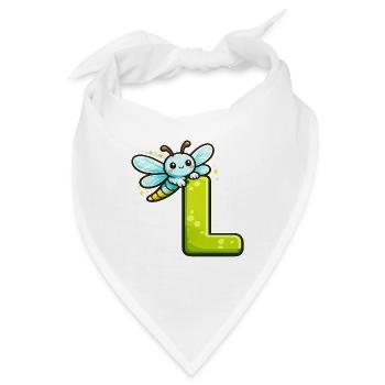 L wie Libelle  - Bandana - Weiß - Vorne