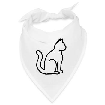 Kätzchen Stubentiger Katze Cat Kitten - Bandana - Weiß - Vorne