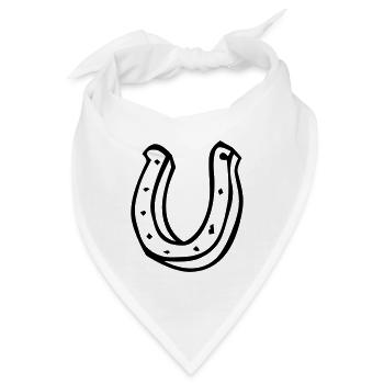 Hufeisen Horseshoe fer à cheval Glücksbringer - Bandana - Weiß - Vorne