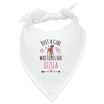 Nur Ein Mädchen Das Ihren Vizsla Liebt Viszla Hund - Bandana - Weiß - Vorne