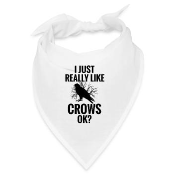 Krähe Geschenk Krähenliebhaber Rabe Rabenvogel - Bandana - Weiß - Vorne
