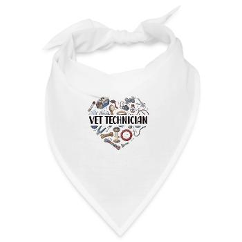 Tierarzthelferin Veterinärtechniker Arztassistent - Bandana - Weiß - Vorne