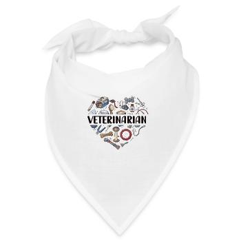 Tierarzt Veterinärmediziner Tiermediziner Arzt - Bandana - Weiß - Vorne