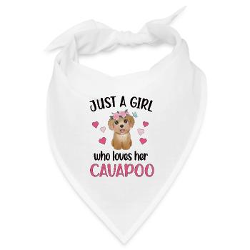 Cavapoo Mädchen Cavoodle Hundemama Cavapoo Süß - Bandana - Weiß - Vorne