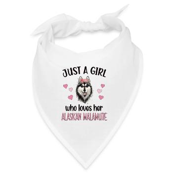 Alaskan Malamute Mädchen Alaskan Malamute Mama - Bandana - Weiß - Vorne