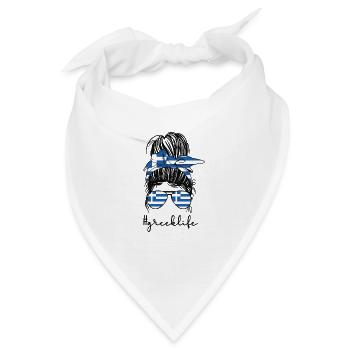 Griechin Griechenland Flagge Griechische Wurzeln - Bandana - Weiß - Vorne