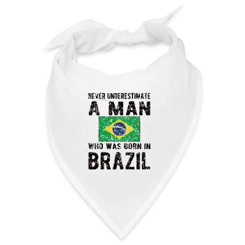 Brasilianer Brasilien Brasilianische Flagge - Bandana - Weiß - Vorne