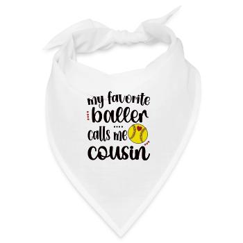 Stolzer Softball-Cousin Softballspieler-Cousin - Bandana - Weiß - Vorne