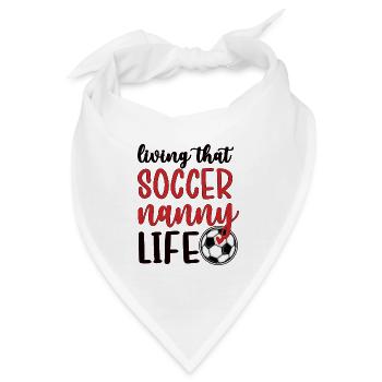 Proud Soccer Nanny Grandma Of Soccer Player Nanny - Bandana - Weiß - Vorne