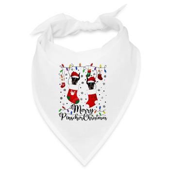Miniature Pinscher Christmas Min Pin Xmas Gifts - Bandana - Weiß - Vorne