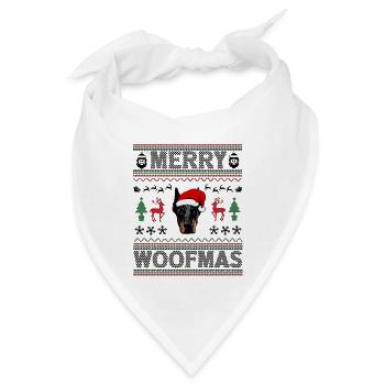 Miniature Pinscher Ugly Christmas Min Pin Xmas - Bandana - Weiß - Vorne