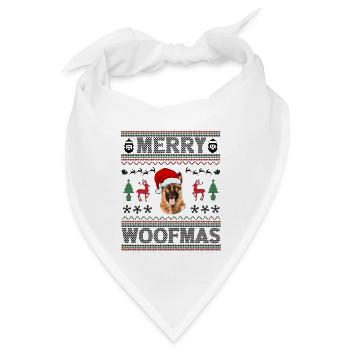 German Shepherd Ugly Christmas German Shepherd - Bandana - Weiß - Vorne