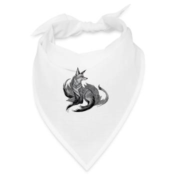 Fuchs Mandala Zeichnung komplexe Natur Wildnis - Bandana - Weiß - Vorne