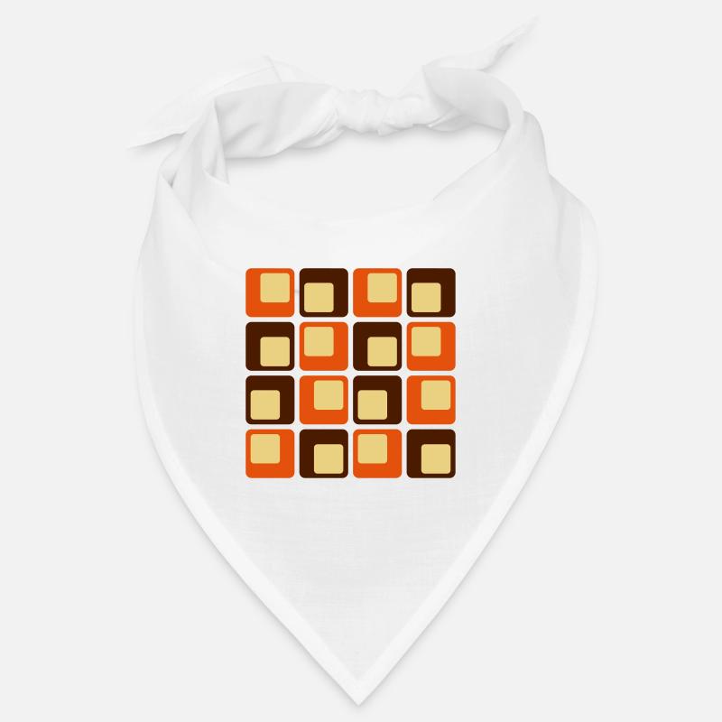 70s Retro Square Shapes Pattern Bandana
