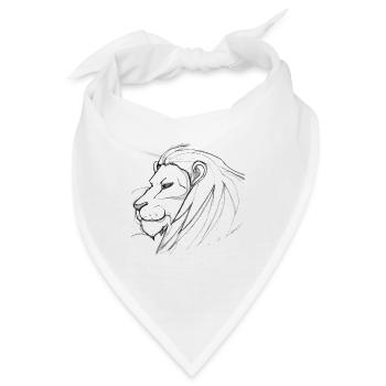 Löwenzeichnung - Bandana - Weiß - Vorne