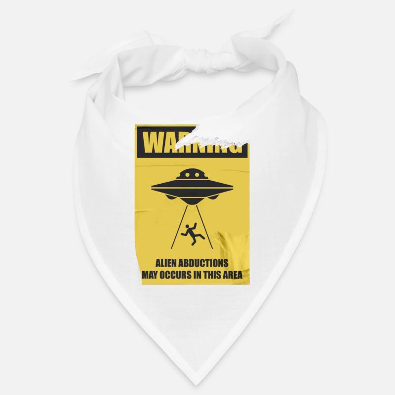 Warning Alien Abduction - Bandana - white