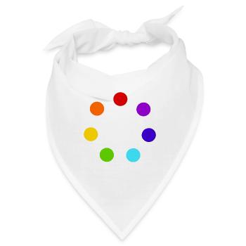 Kreis aus mehrfarbigen Kugeln - Bandana - Weiß - Vorne
