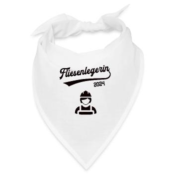 Fliesenlegerin 2024 Beruf Fliesenleger Azubi Frau - Bandana - Weiß - Vorne