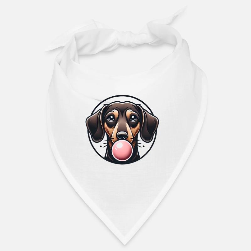 Teckel avec graphique Bubblegum Bandana