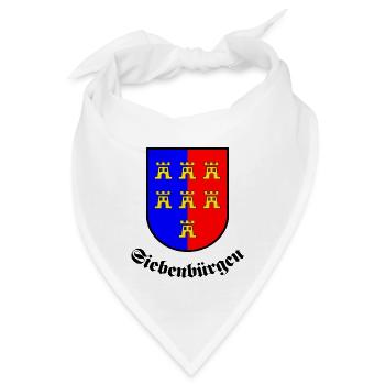 Wappen der Siebenbürger Sachsen "Siebenbürgen" - Bandana - Weiß - Vorne