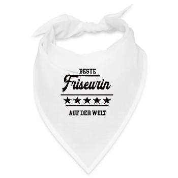 Beste Friseurin Weltbeste Frisörin Haar Friseuse - Bandana - Weiß - Vorne