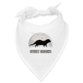 Otter Mond Otterly Crossing Fischotter Marder - Bandana - Weiß - Vorne
