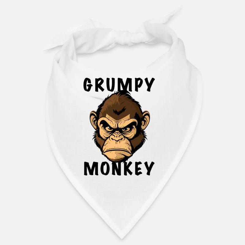 GRUMPY MONKEY - Bandana - white