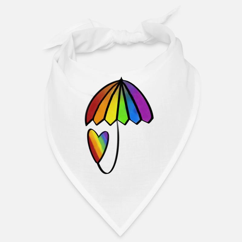 Regenbogen Herz mit Schirm Bandana