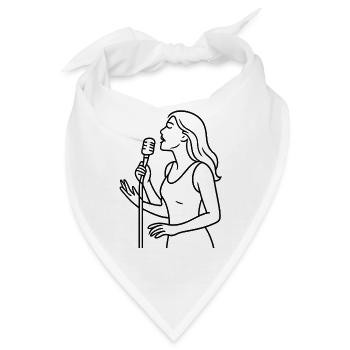 Singende Frau - Bandana - Weiß - Vorne