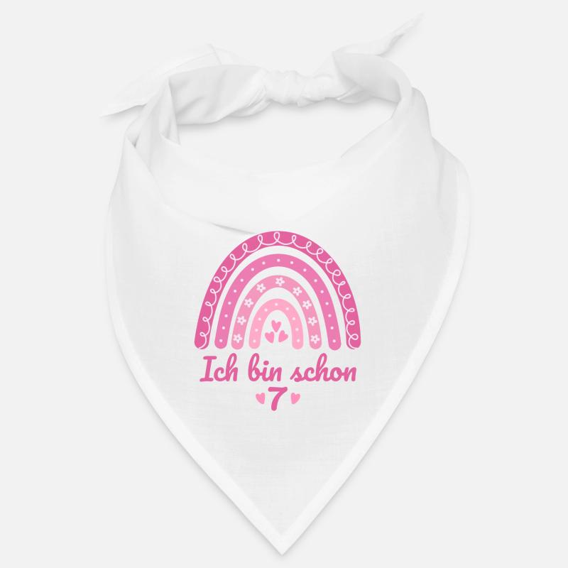 7. Geburtstag Mädchen Regenbogen Ich bin schon 7 Bandana