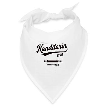 Konditorin 2025 Beruf Konditor Konditorei Bäckerin - Bandana - Weiß - Vorne