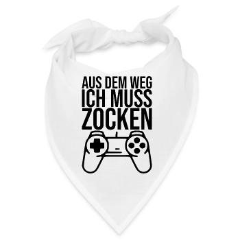 Aus dem Weg ich muss zocken - Bandana - Weiß - Vorne