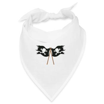 Piratenflagge Freibeuter Schädel Knochen Geschenk - Bandana - Weiß - Vorne