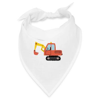 Baumaschinen Bagger Bagger Baustelle - Bandana - Weiß - Vorne