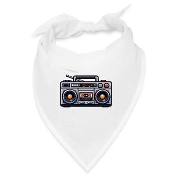 Retro Boombox Illustration - Bandana - Weiß - Vorne
