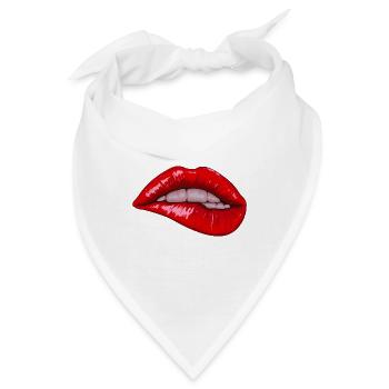 sexy Lippen - Bandana - Weiß - Vorne