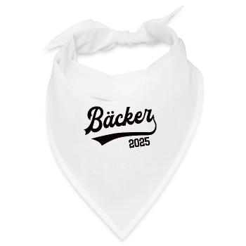 Bäcker 2025 Beruf Bäckerei Lehre Lehrling Konditor - Bandana - Weiß - Vorne