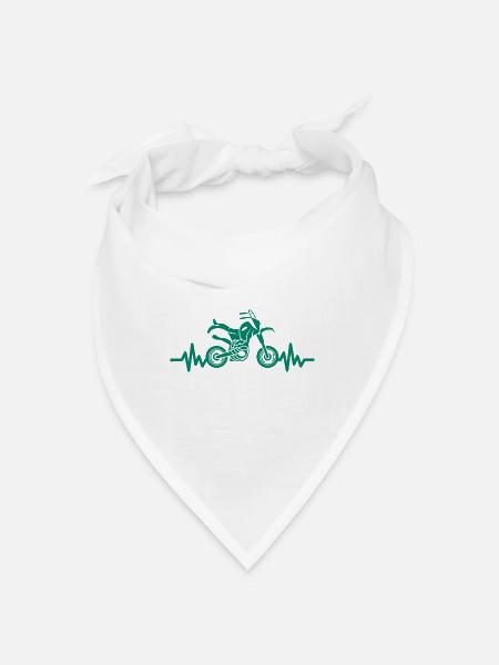 Heartbeat Motorcycle - Motorcross - Bandana - white