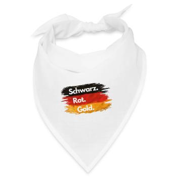 Schwarz - Rot - Gold - Deutschland EM 2024 - Bandana - Weiß - Vorne