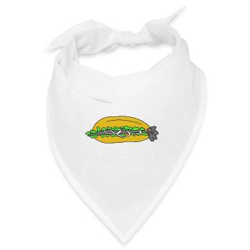 Fischbrötchen ohne Spruch - Bandana - Weiß - Vorne