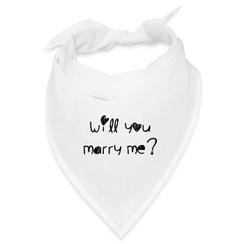will you marry me - Bandana - Weiß - Vorne