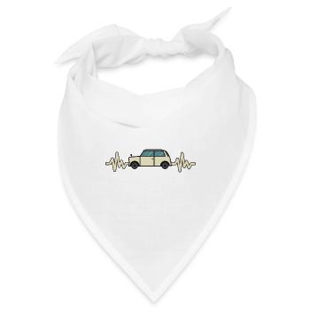 Auto - Wagen - Herzschlag - Autobus - Style - Bandana - Weiß - Vorne