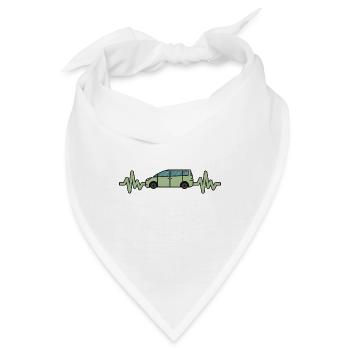 Auto - Wagen - Herzschlag - Automobile - Style - Bandana - Weiß - Vorne
