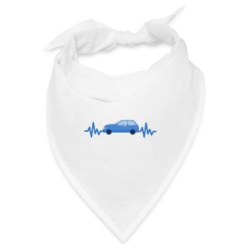 Auto - Wagen - Herzschlag -Automobile - Style - Bandana - Weiß - Vorne
