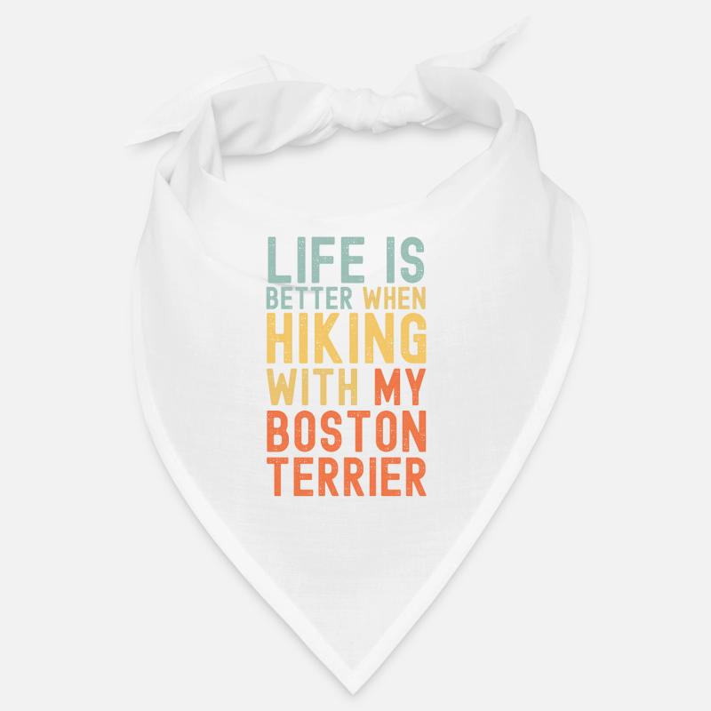Boston-Terrier Hiking dog retro Bandana
