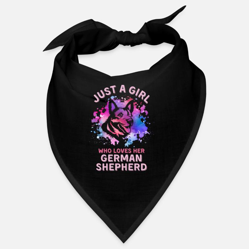 Gerechtes Mädchen, das ihren Deutschen Schäferhund liebt Bandana