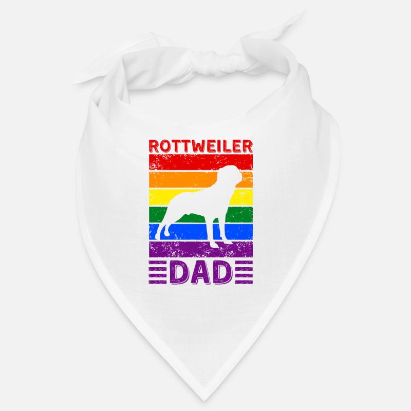 Rottweiler Dad LGBTQ Drapeau arc-en-ciel Bandana