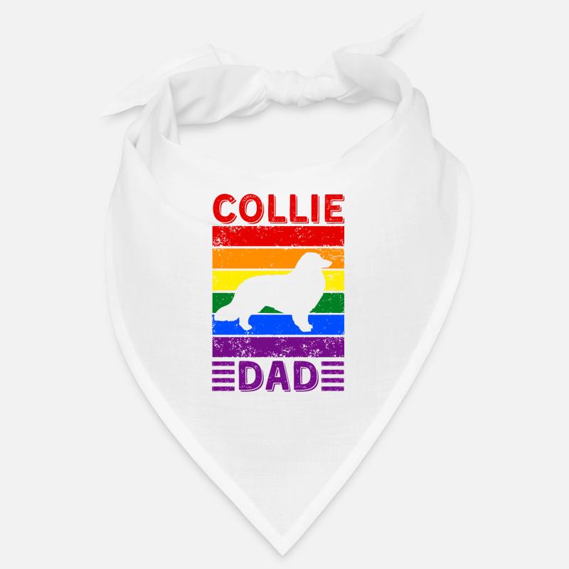 Collie Dad LGBTQ Drapeau arc-en-ciel Bandana