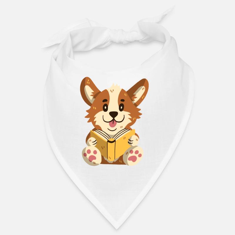 Corgi liest ein Buch Bandana