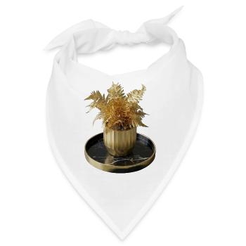 Moderne Kunst Goldfarn - Bandana - Weiß - Vorne